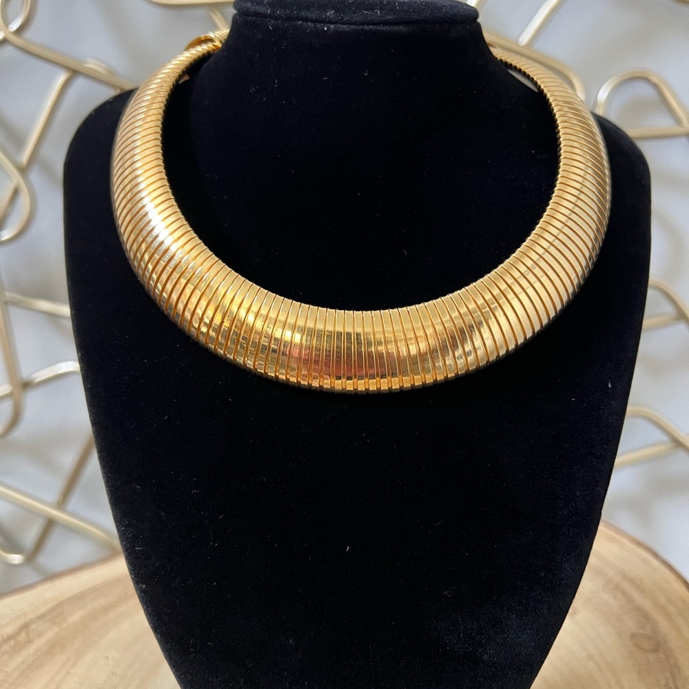 Vintage Gold Omega Necklace
